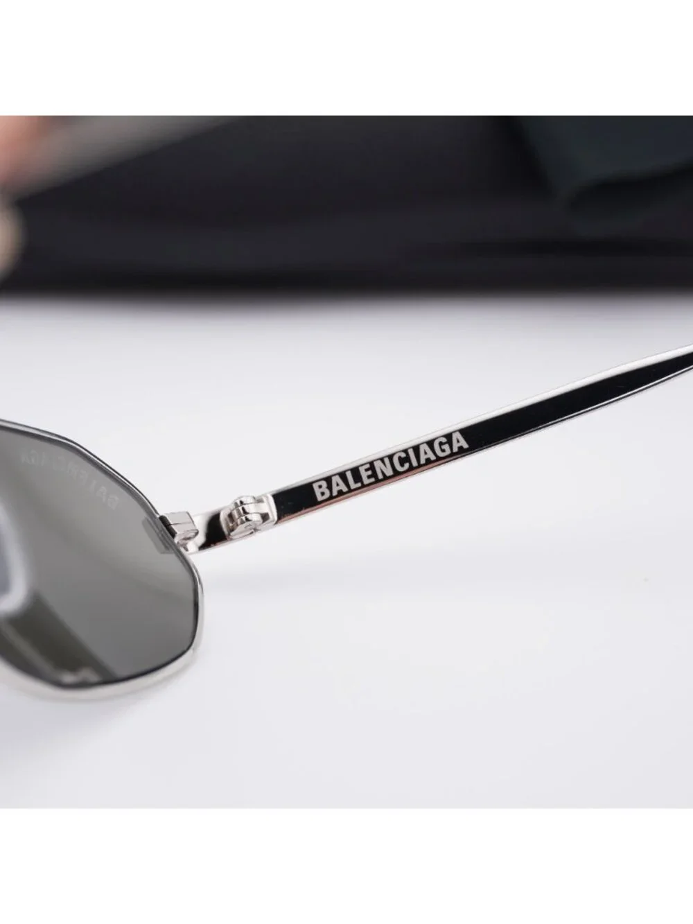 Balenciaga BB0010S 005 Oval Sunglasses - Silver Mirror
